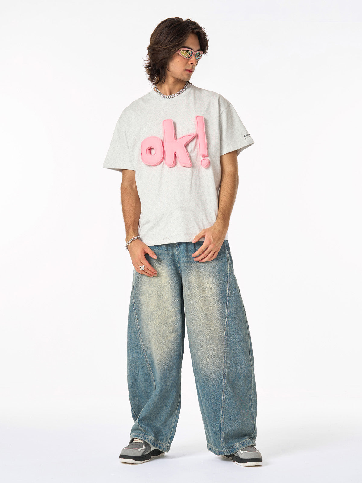 Playful 'OK!' Graphic Tee