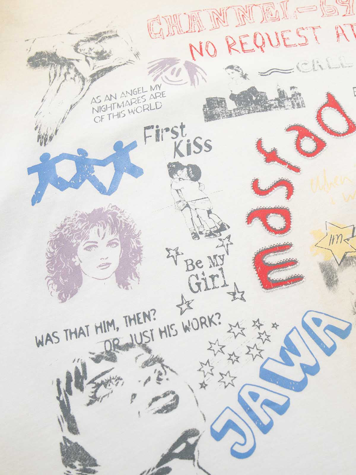 Mixed Media Graffiti Collage Graphic Tee