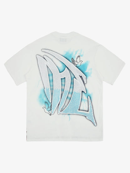Vintage-Inspired Peace Dove Angel Rhinestone Tee