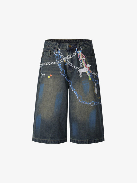 Urban Graffiti Denim Jorts