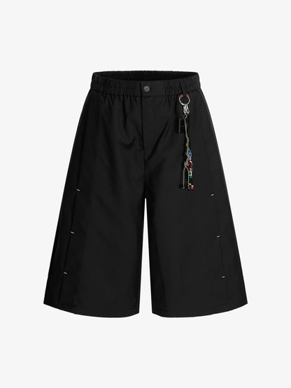 Casual Jorts with Deconstructed Drop-Effect Design