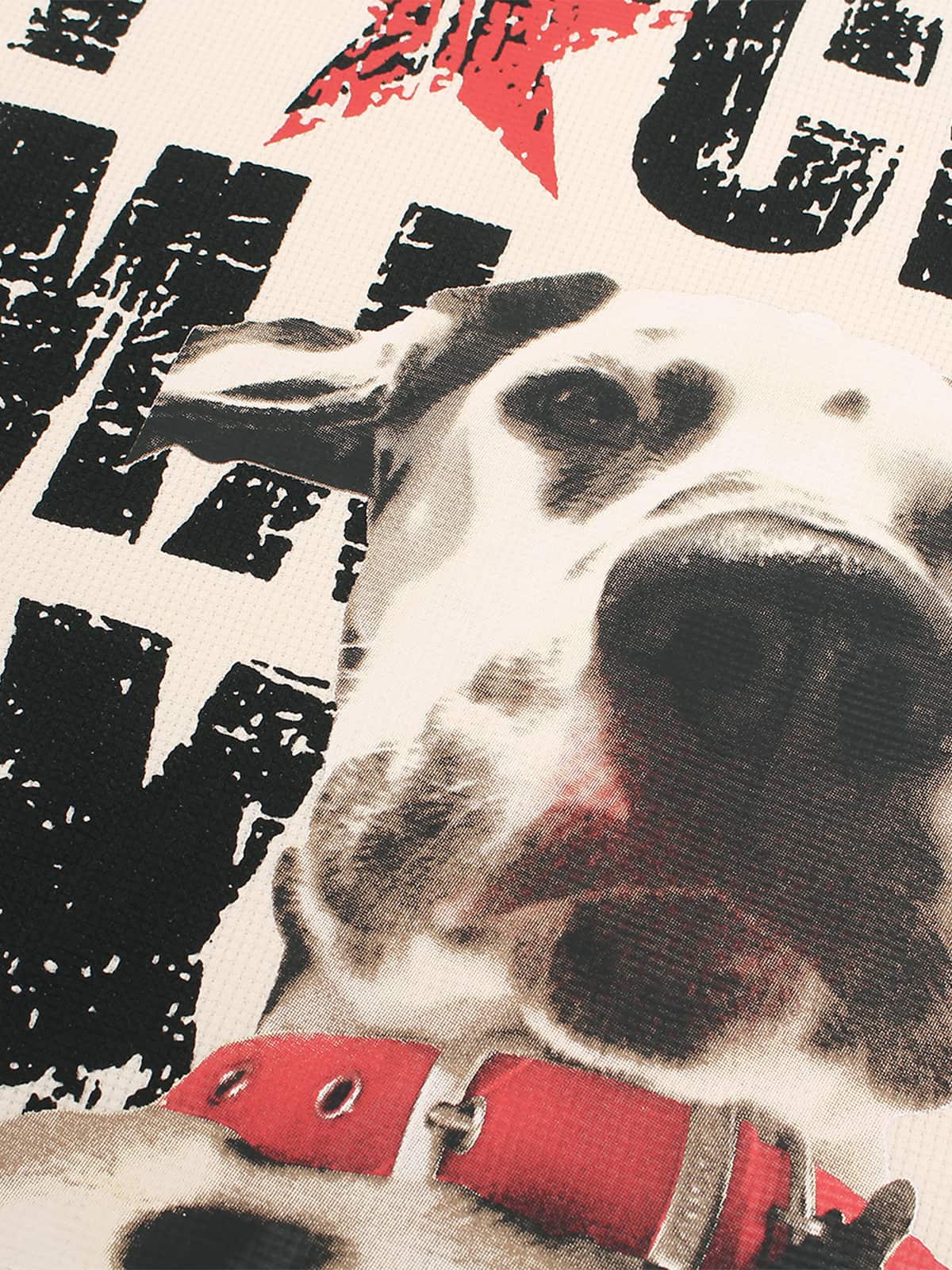 Vintage-Inspired Distressed Dog Graphic Tee