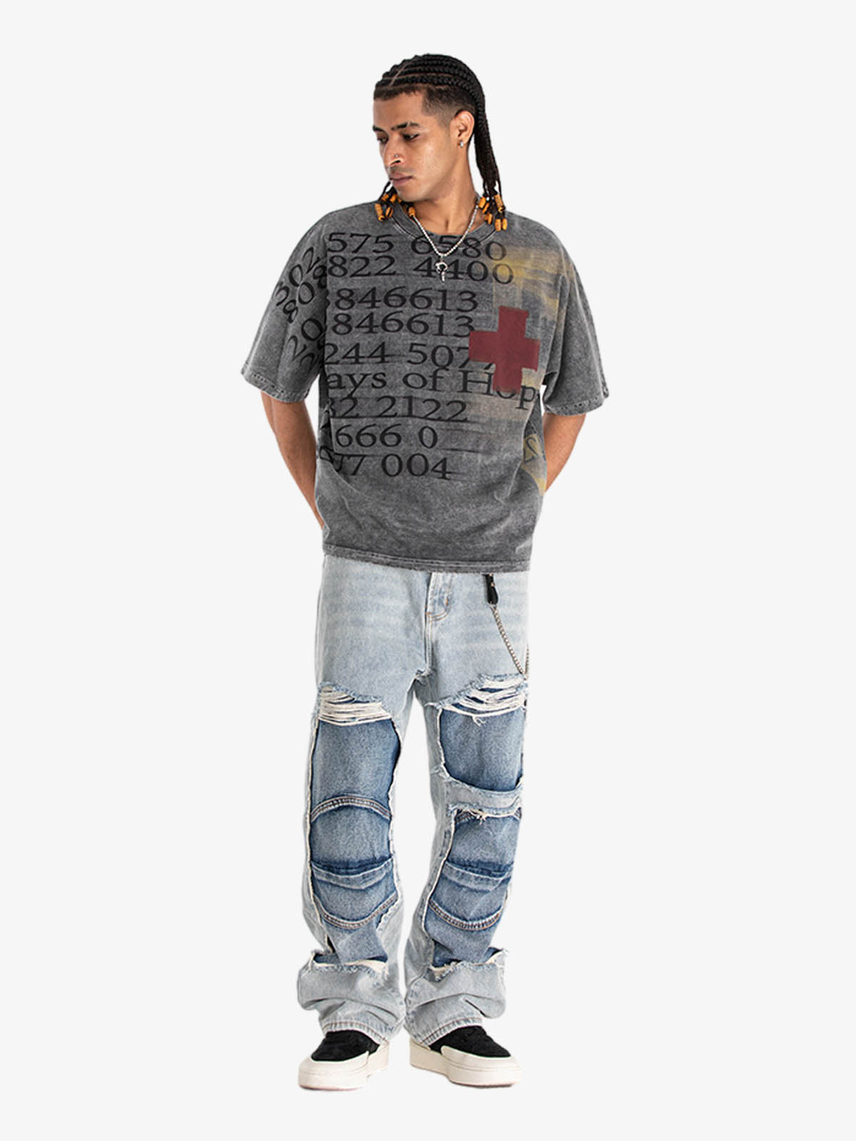 Retro Distressed Number Graphic Tee
