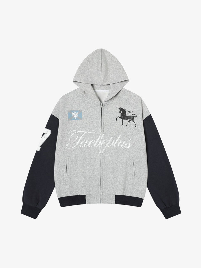 Vintage Jersey Knitted Cardigan Zip Up Hoodie