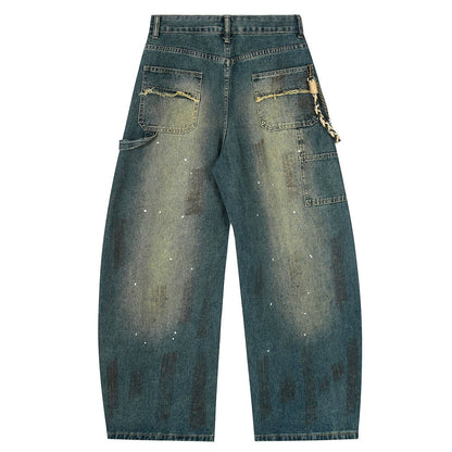 Distressed Oil-Wash Denim