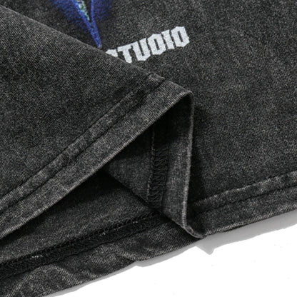 "Theos Studio" Acid-Wash Top