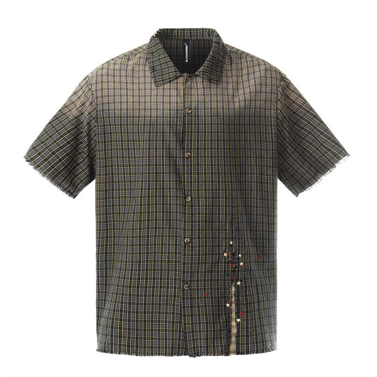 Frayed Tie-Dye Plaid