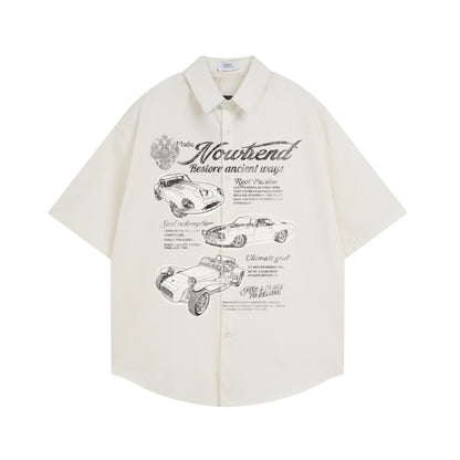 Retro Car Print Overshirt