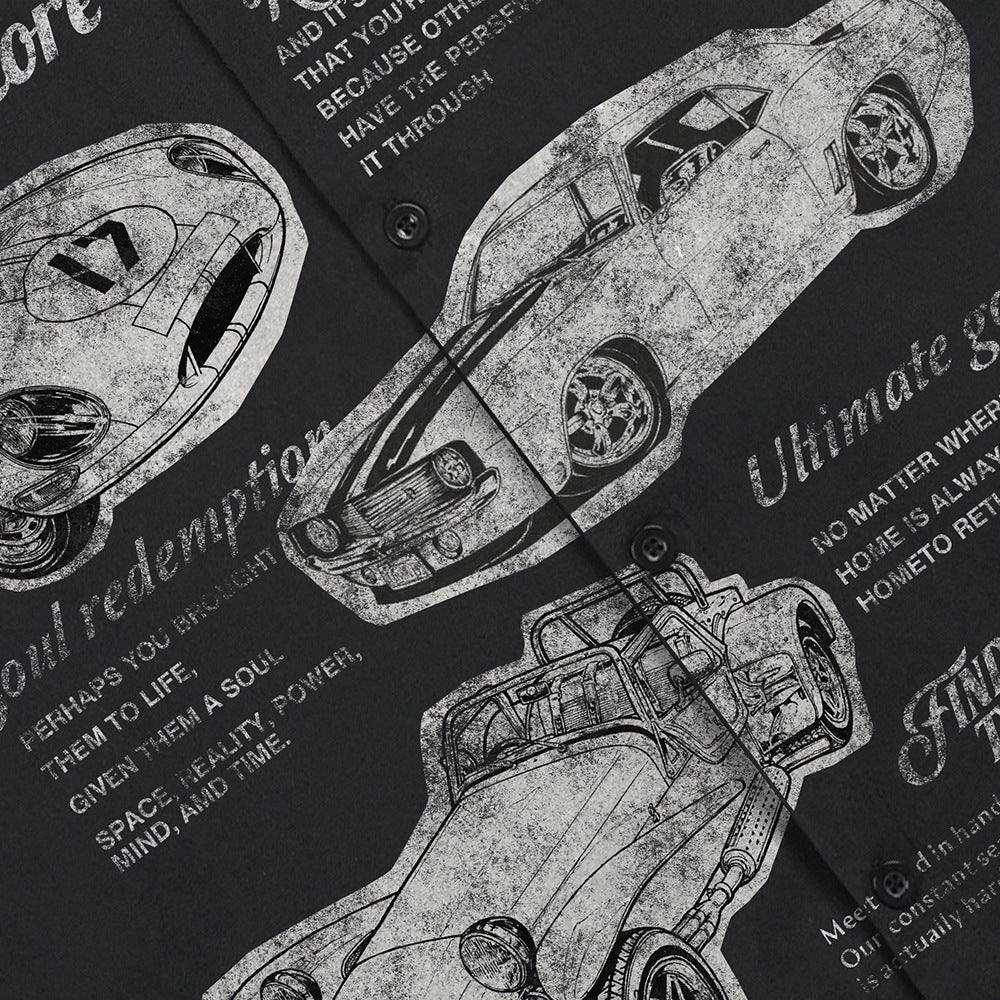 Retro Car Print Overshirt