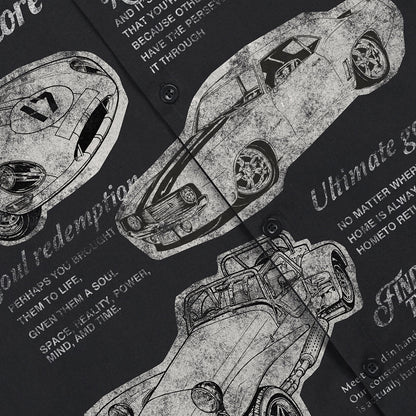 Retro Car Print Overshirt