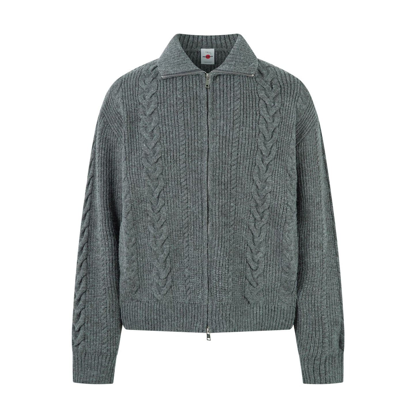 Premium Grey Collared Cable Knit