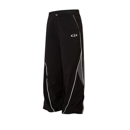 Black Panelled Trackpant