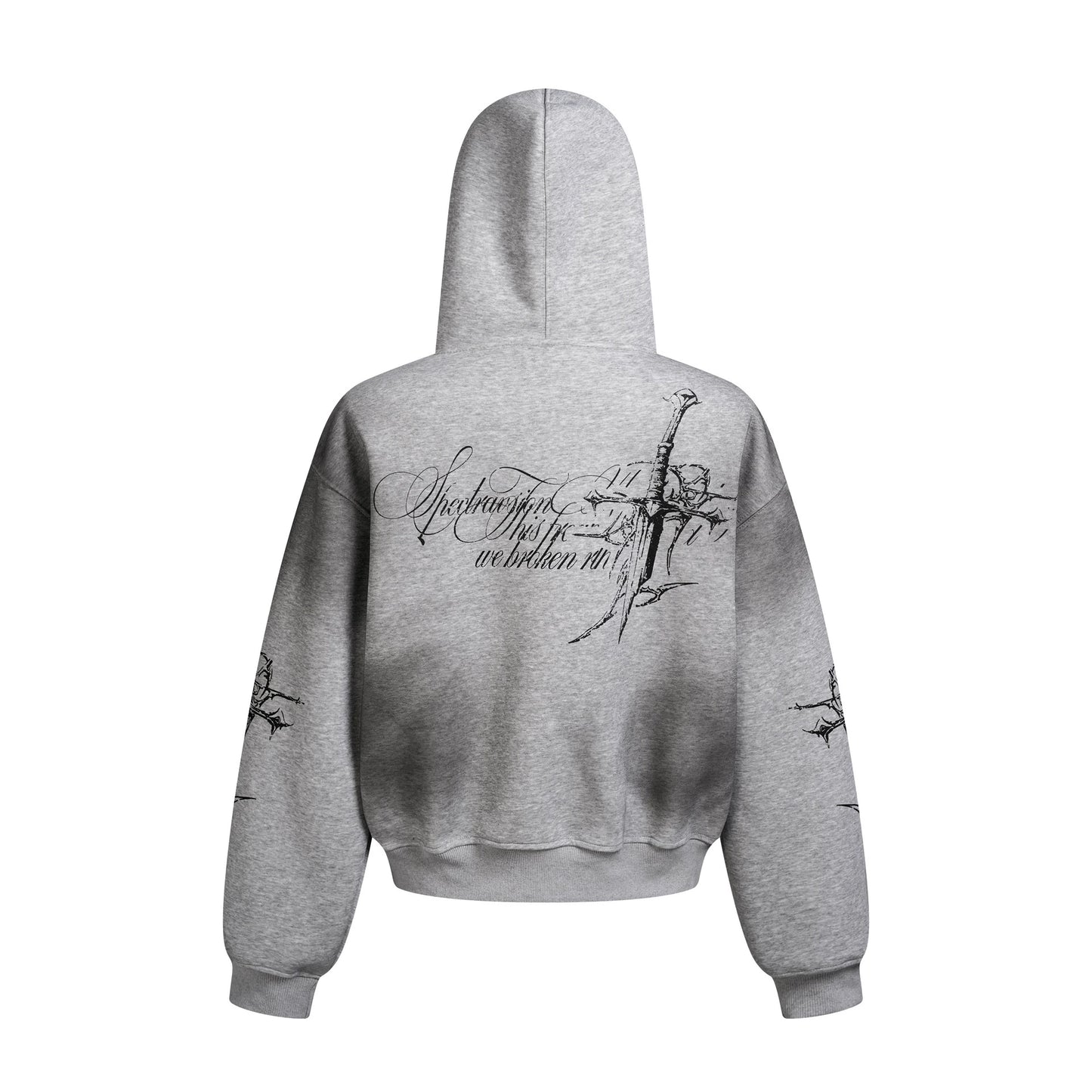 Ornate Graphic Zip-Up Hoodie