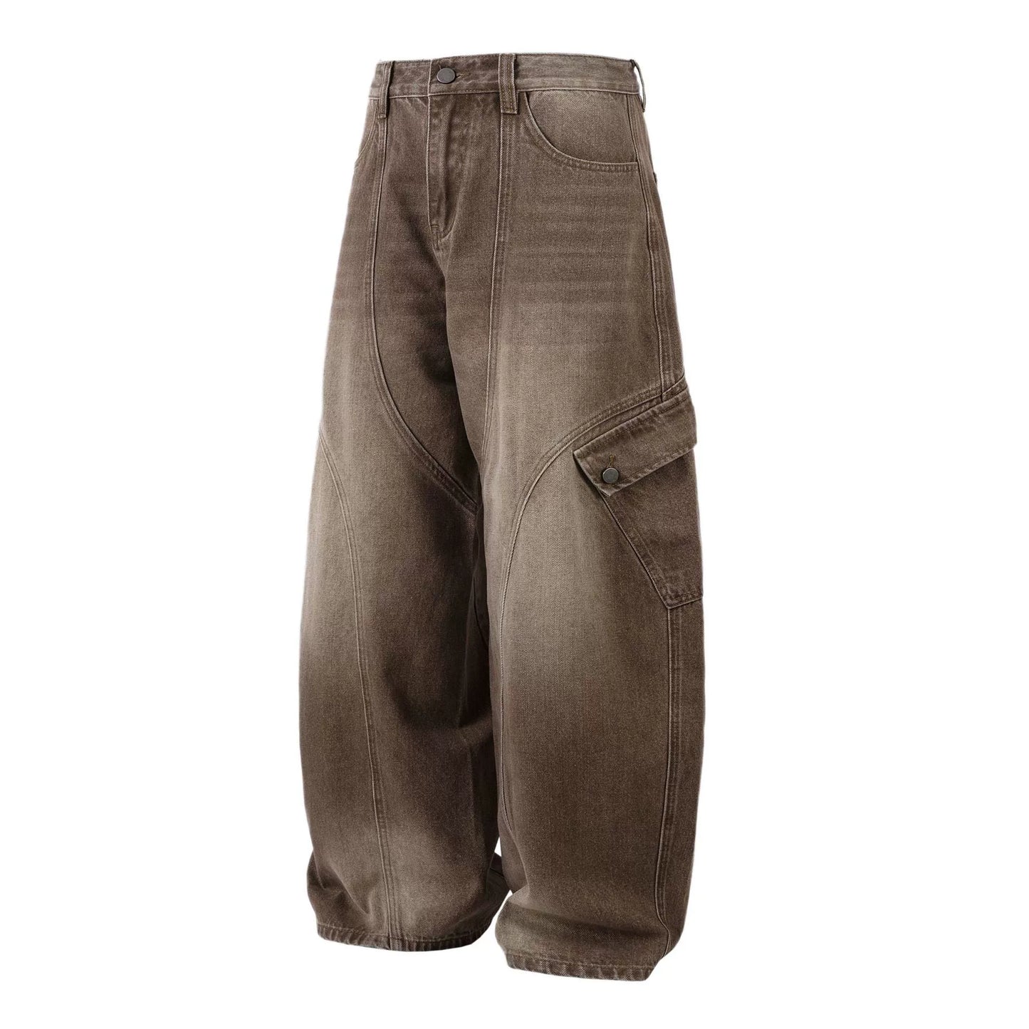 Curved-Seam Earth Denim