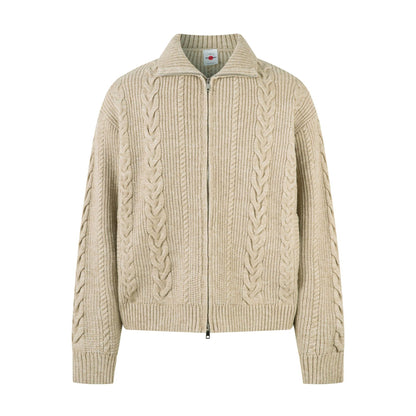 Premium Grey Collared Cable Knit