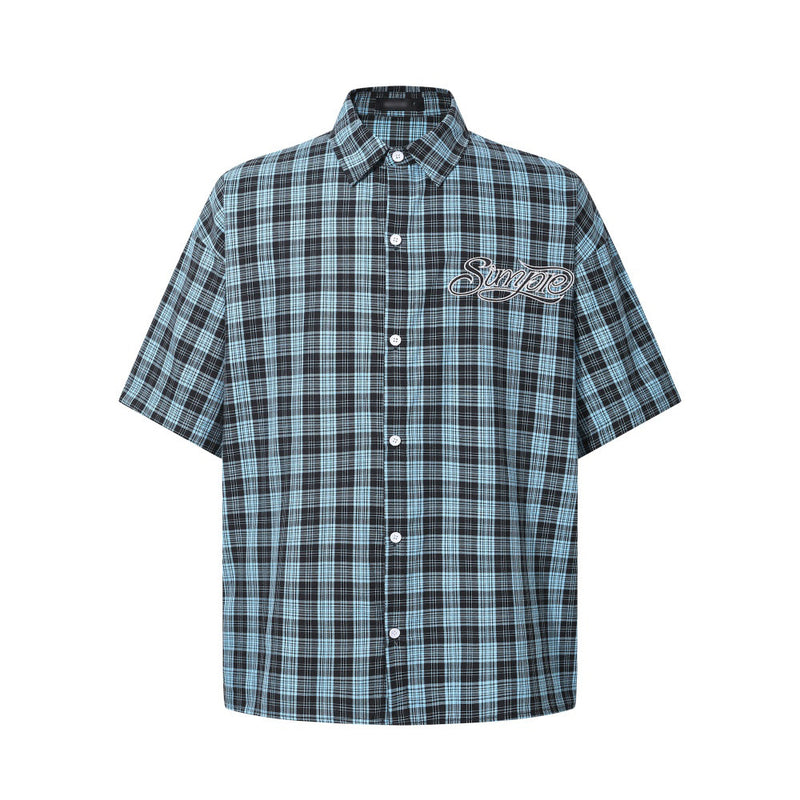 Embroidered Plaid Overshirt