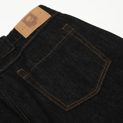 Wide-Leg Casual Pants with Topstitched Split Design