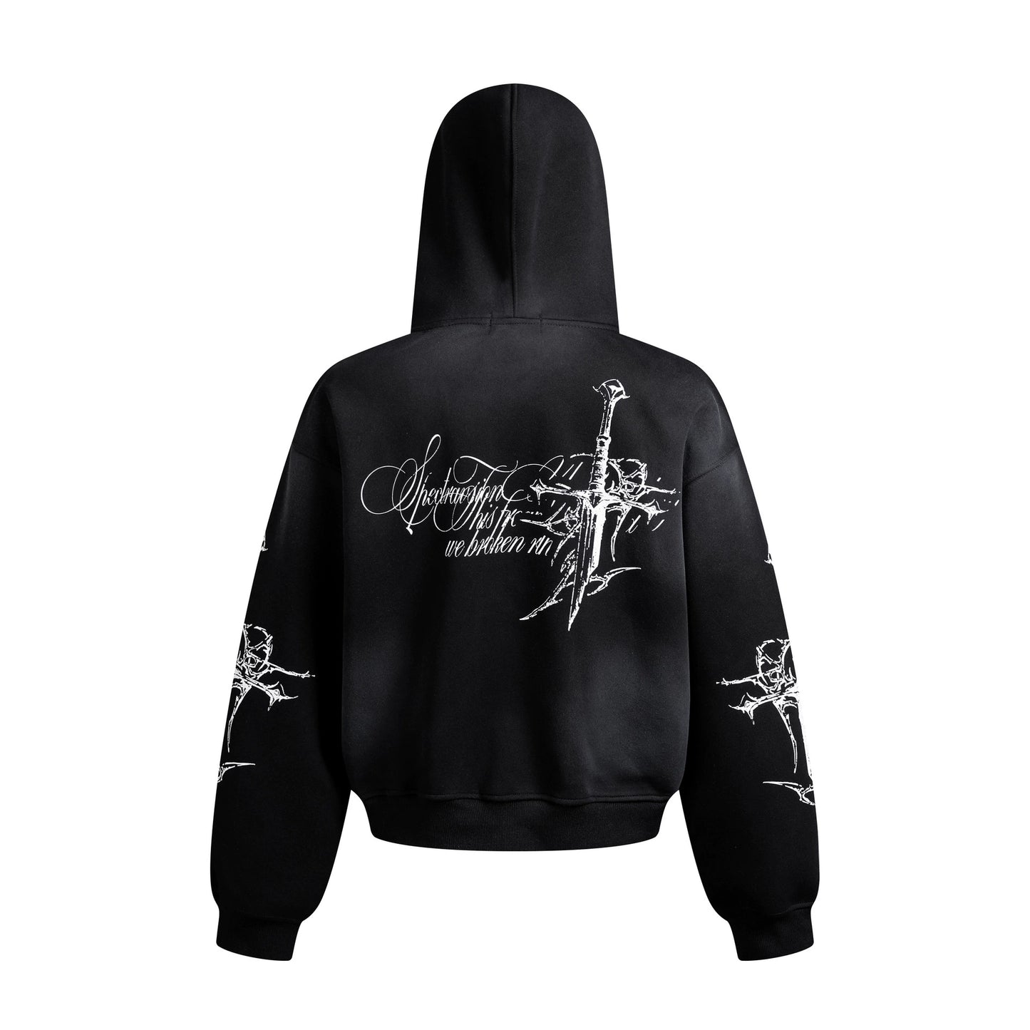 Ornate Graphic Zip-Up Hoodie