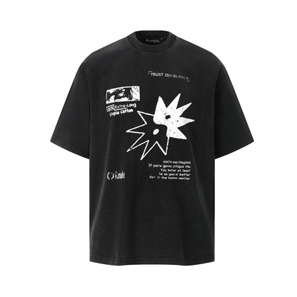 Spiked Yin-Yang Washed Tee