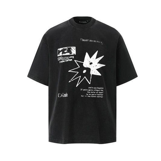 Spiked Yin-Yang Washed Tee