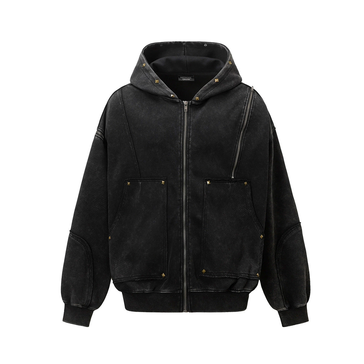 Ashen Studded Zip-Up