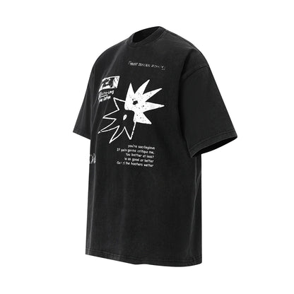 Spiked Yin-Yang Washed Tee