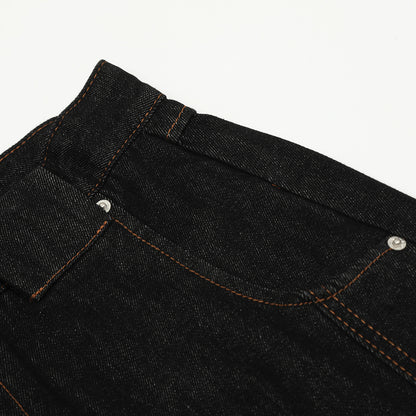 Wide-Leg Casual Pants with Topstitched Split Design