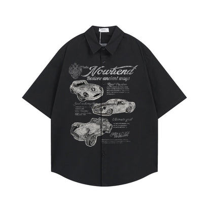 Retro Car Print Overshirt