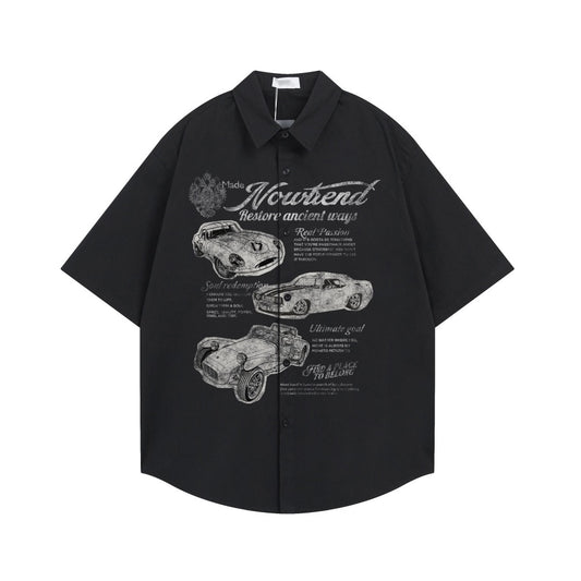 Retro Car Print Overshirt