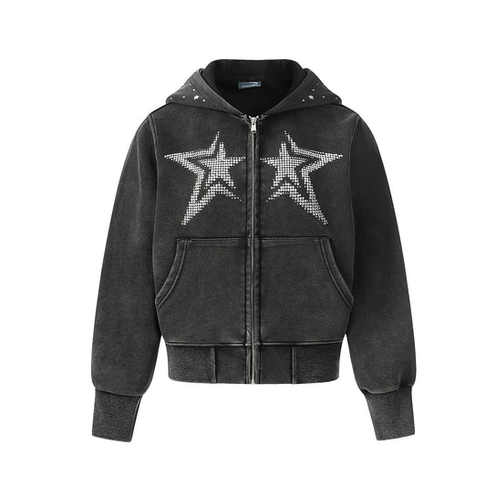 Rhinestone Star Zip-Up