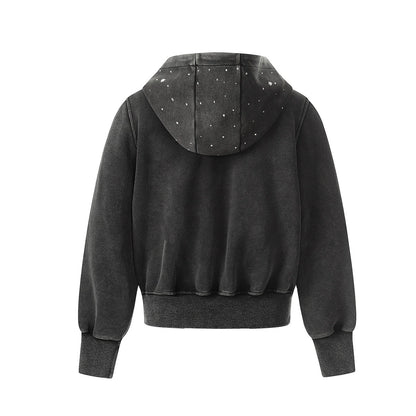 Rhinestone Star Zip-Up