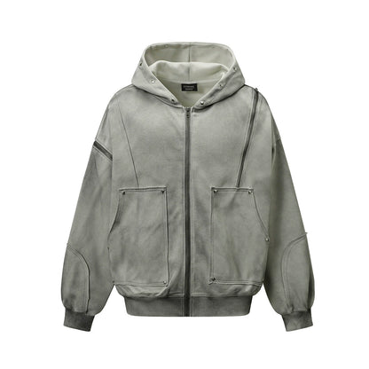 Ashen Studded Zip-Up