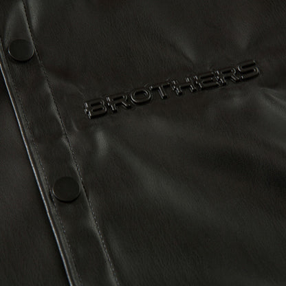 Loose-Fit PU Leather Overshirt