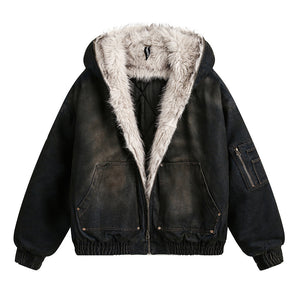 Faux Suede Fur-Lined jacket