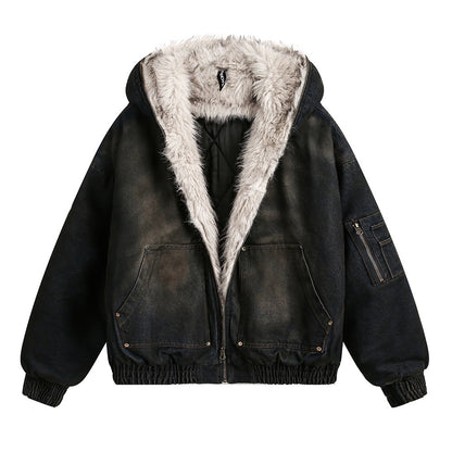Faux Suede Fur-Lined jacket