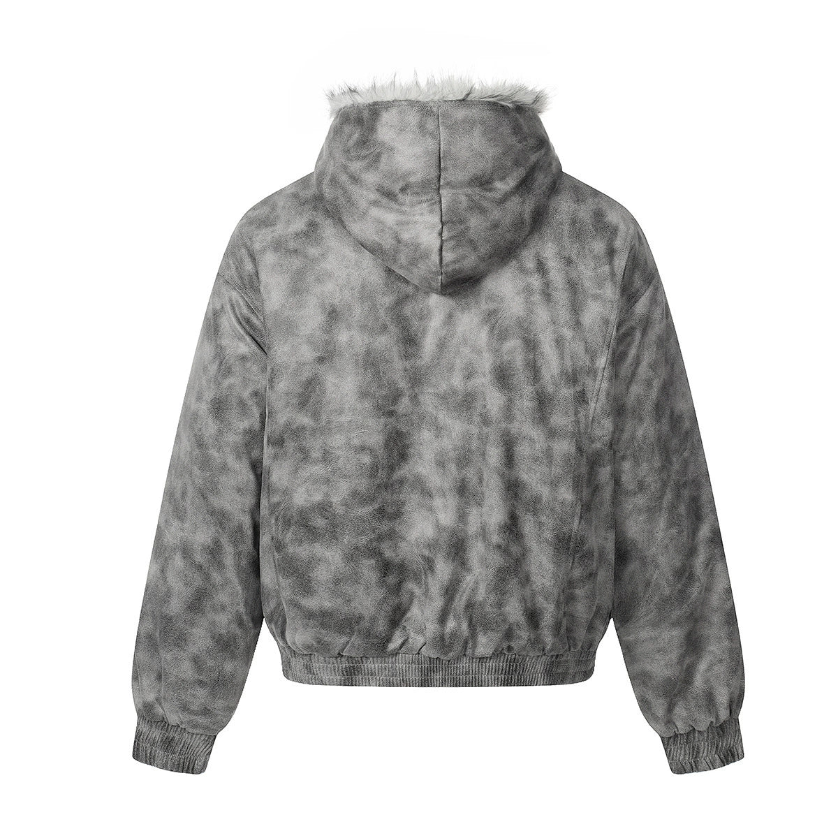 Acid-Wash Fur Jacket
