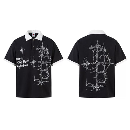 Thorned Cross Contrast Polo