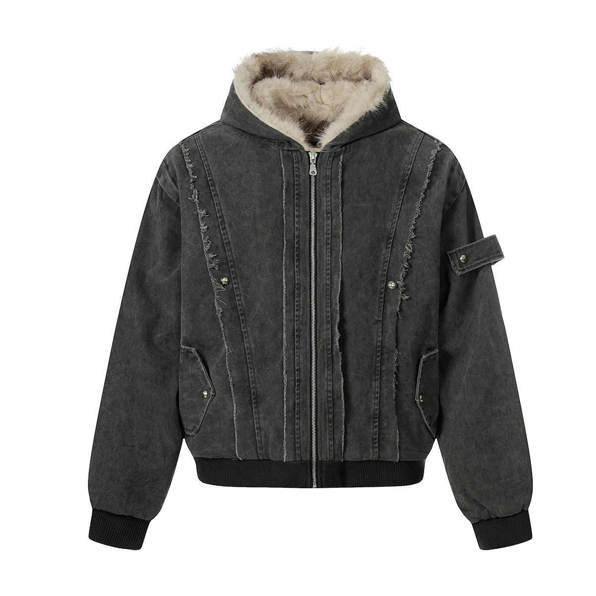 Raw-Edge Utility Jacket