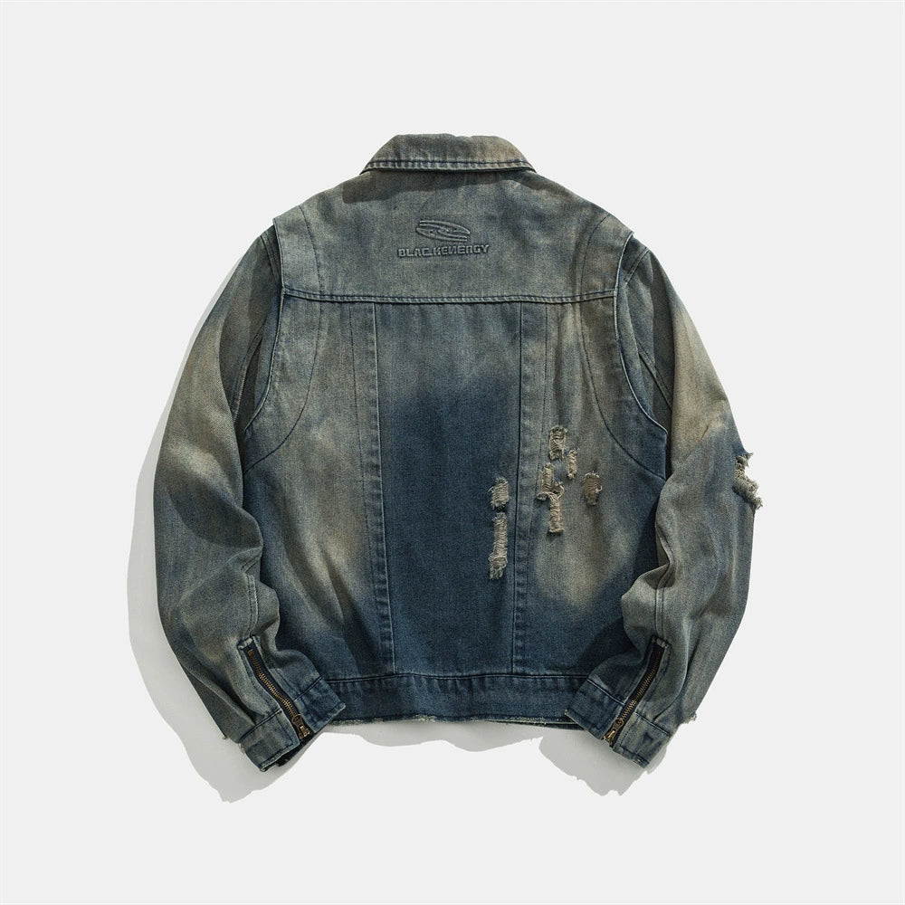 Distressed Panelled Bomber