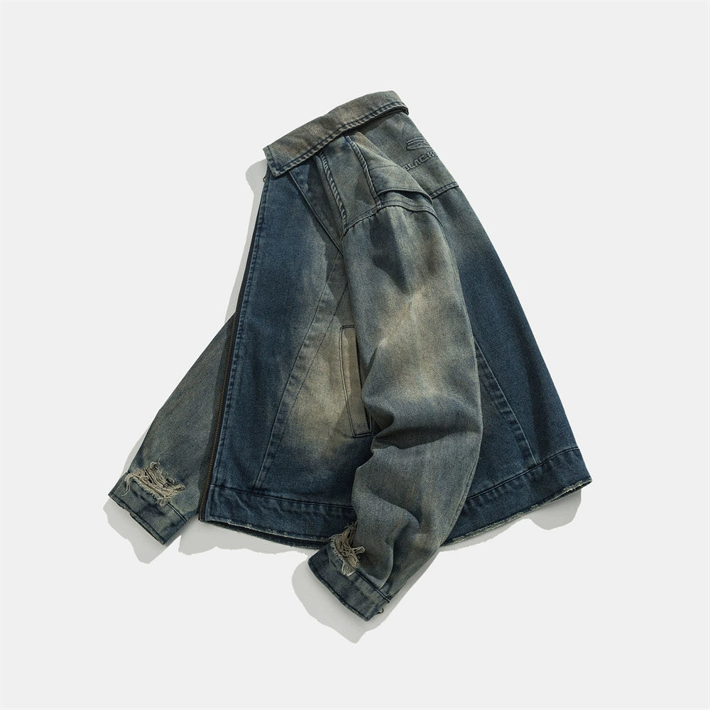 Distressed Panelled Bomber