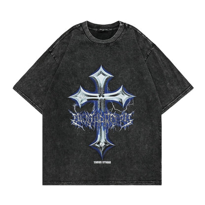 "Theos Studio" Acid-Wash Top
