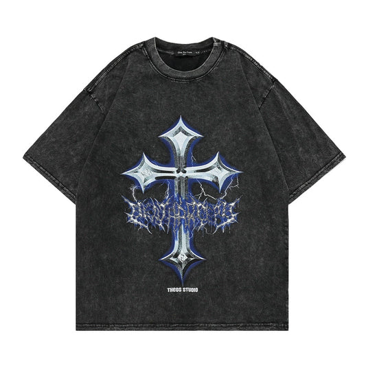 "Theos Studio" Acid-Wash Top