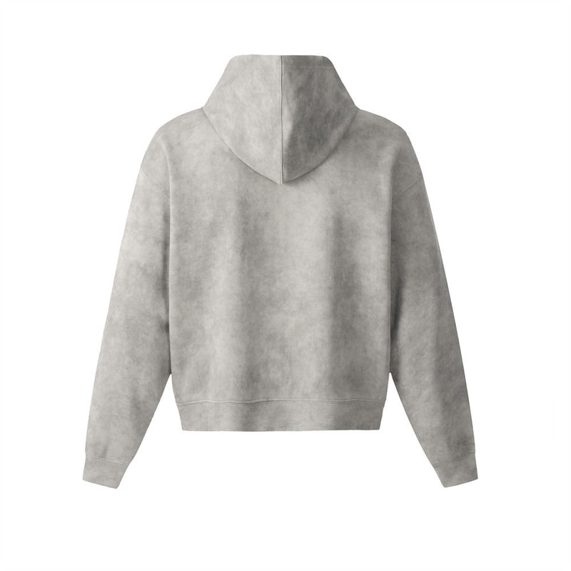 Versatile Tie-Dye Snowflake Distressed  Zip-Up Hoodie