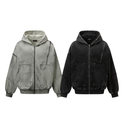 Ashen Studded Zip-Up