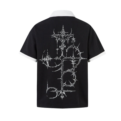 Thorned Cross Contrast Polo