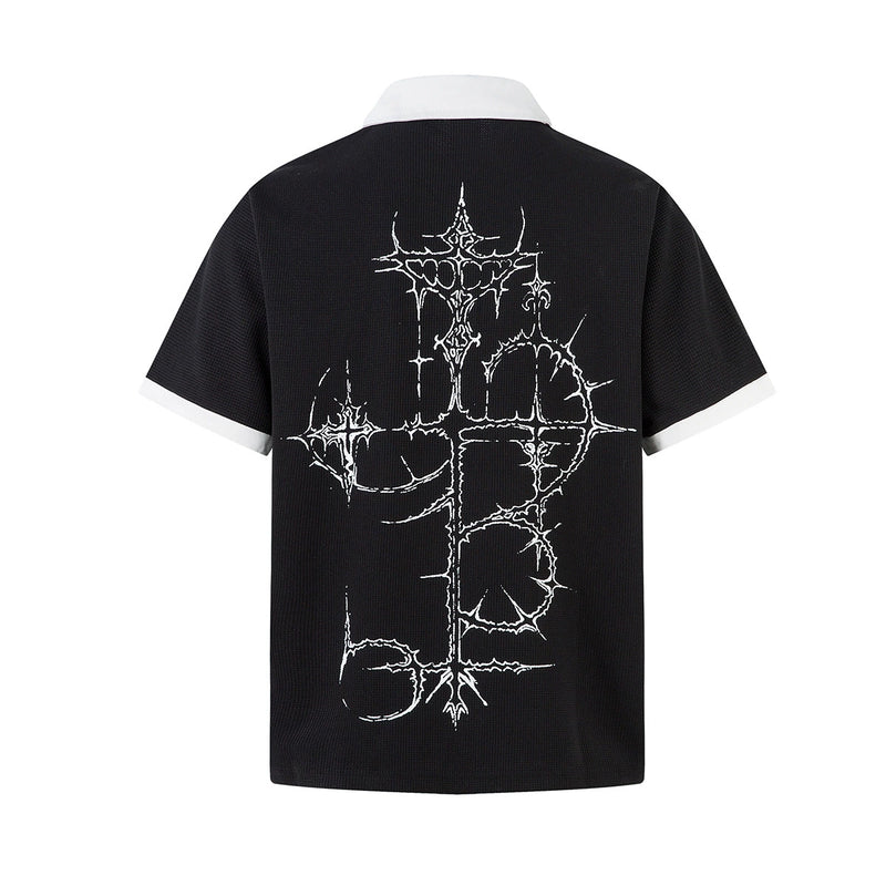 Thorned Cross Contrast Polo