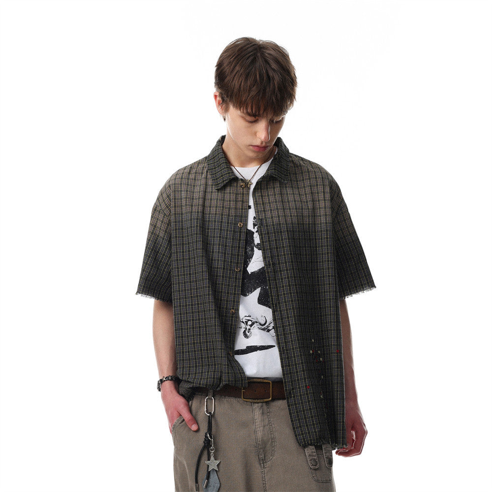 Frayed Tie-Dye Plaid