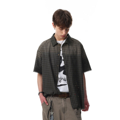 Frayed Tie-Dye Plaid