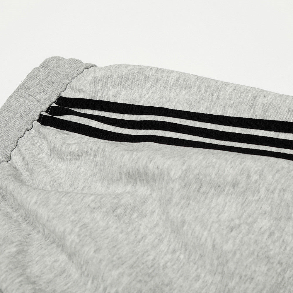 Patchwork Three-Stripe Wide-Leg Scimitar Sports Pants