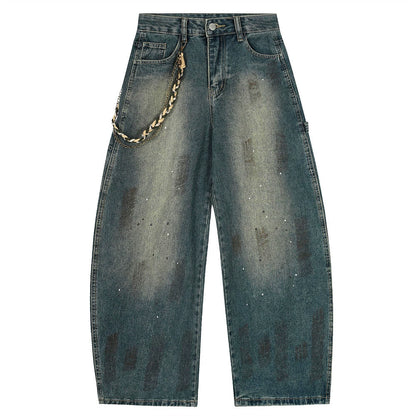 Distressed Oil-Wash Denim